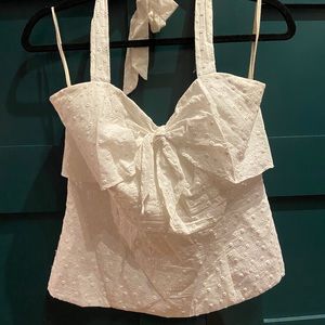 White pinup inspired halter top